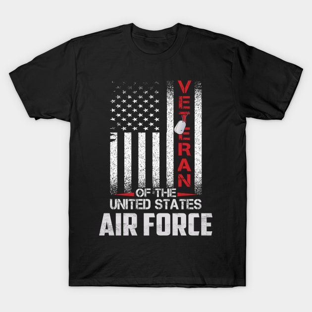 Veteran of the United States US Air Force USAF T-shirt Military Veteran T-Shirt by Otis Patrick